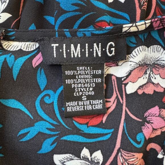 Vintage Y2K Timing Black Floral Print V-Neck Long Sleeve Romper - Picture 7 of 9